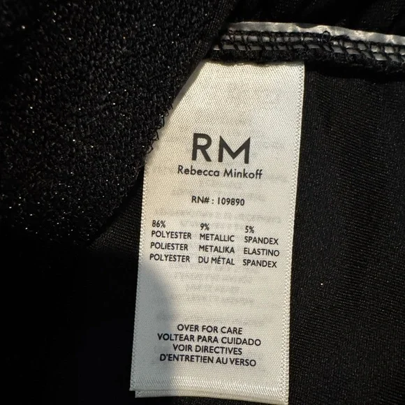 Rebecca Minkoff Metallic Black Sleeveless Top L - Picture 4 of 4